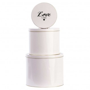 Miss Etoile набір рожевих металевих коробок Love and cake