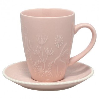 Чашка з блюдцем Evy pale pink