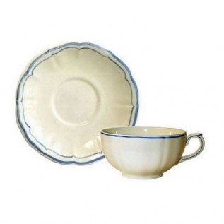 Чашка з блюдцем Gien 'Filets Bleus' , 300 мл.