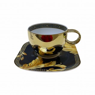Чашка з блюдцем чайна золото Versace Vanity. 220 мл.