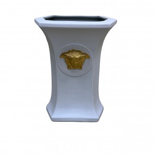 Ваза для квітів  сіра Versace  Medusa, 23 см. 
